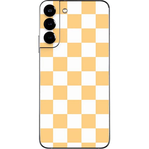 Yellow and White Checkerboard Galaxy S22 Plus Skin